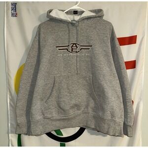 Vintage American Eagle Hoodie Mens XL Gray Y2K AE Outfitters